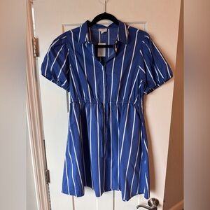 NWT J. Crew Blue and White Striped Dress